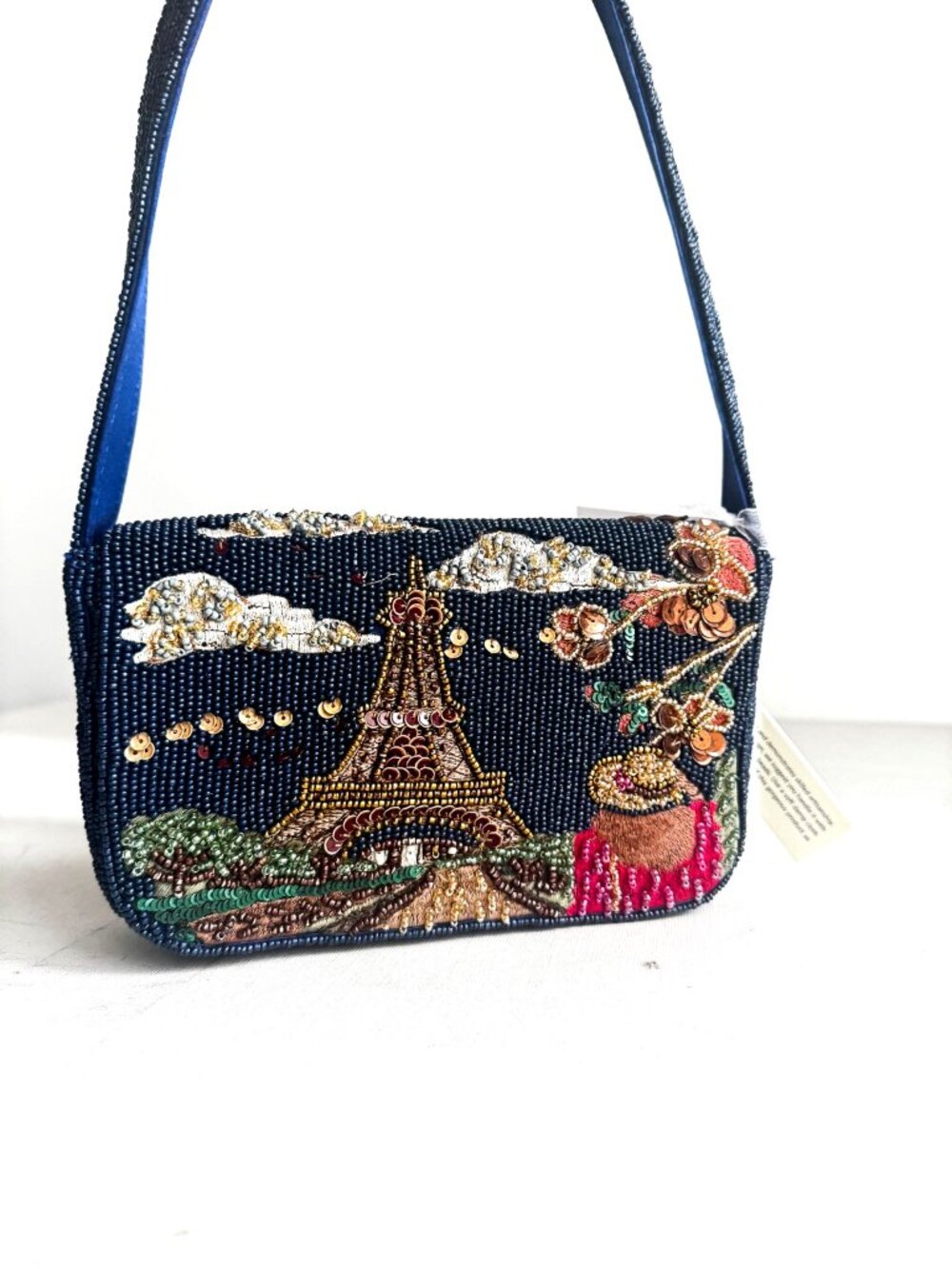 Sol and Mer Beaded " Paris" Eiffel Tower Shoulder Bag